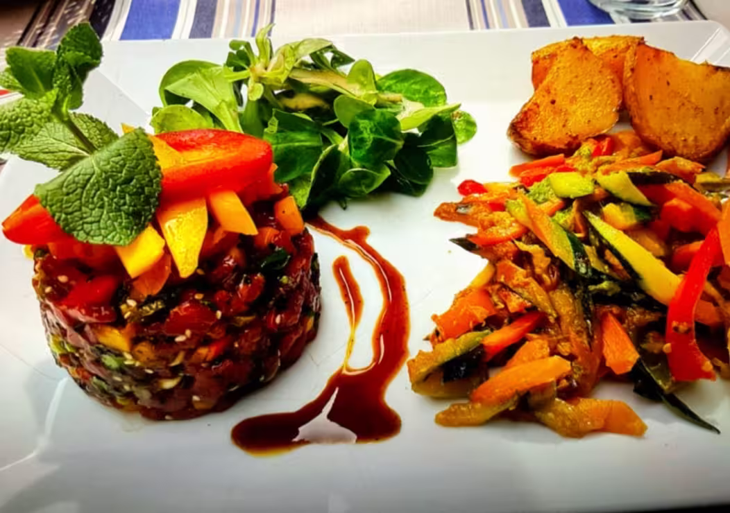 Tartare de boeuf revisité à la mangue