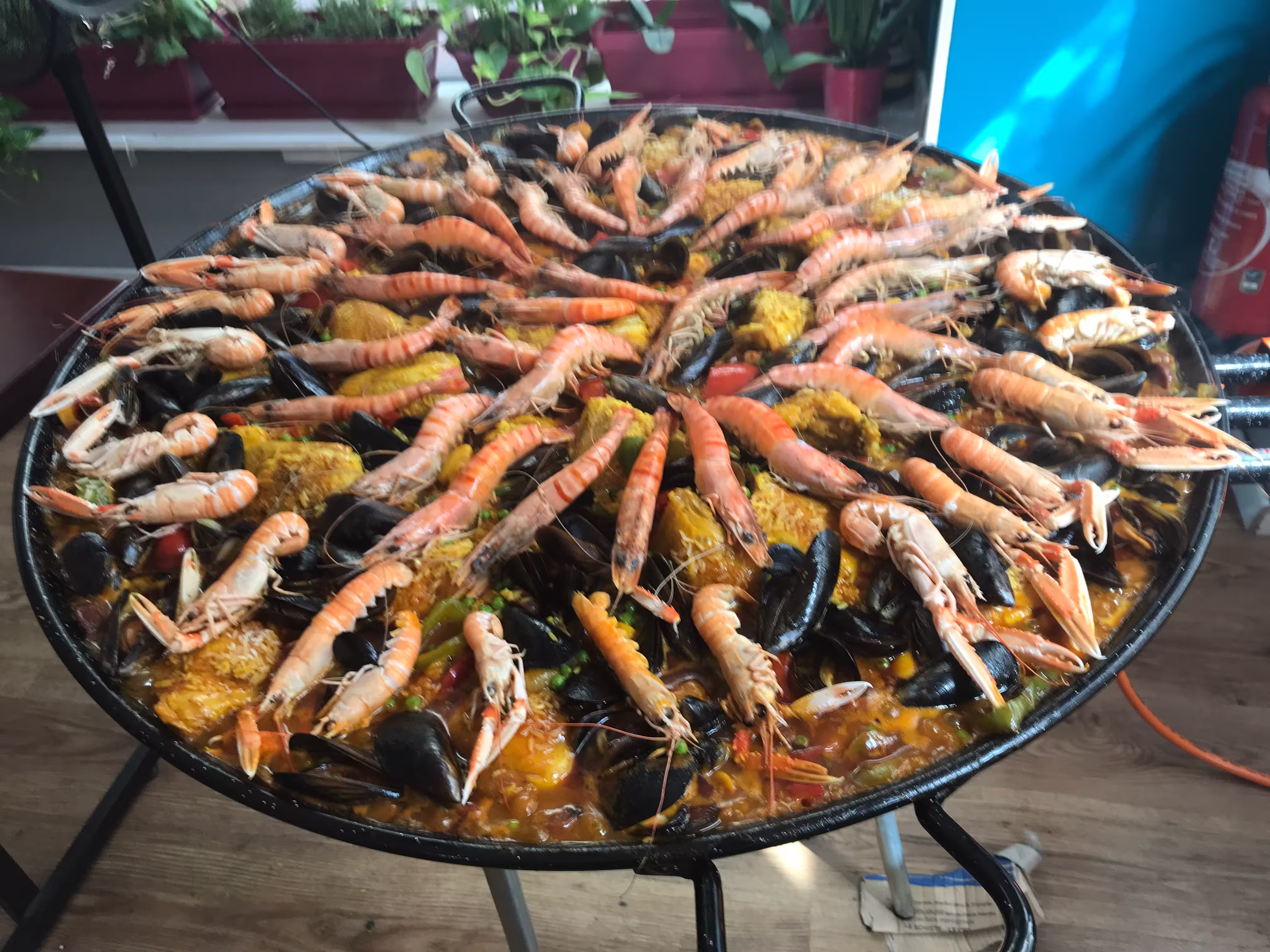 Plat de paëlla géante pour soirée à thème